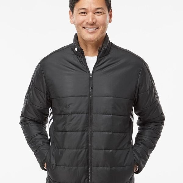Adidas Men's 3-Stripes Puffer Full-Zip Jacket A570 Men's 3-Stripes Puffer Full-Zip Jacket Thumbnail