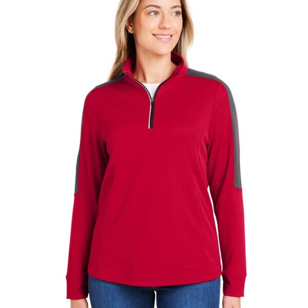 Core 365 Women's Market Snag Protect Mesh Colorblock Quarter-Zip Pullover CE404W Women's Market Snag Protect Mesh Colorblock Quarter-Zip Pullover Thumbnail