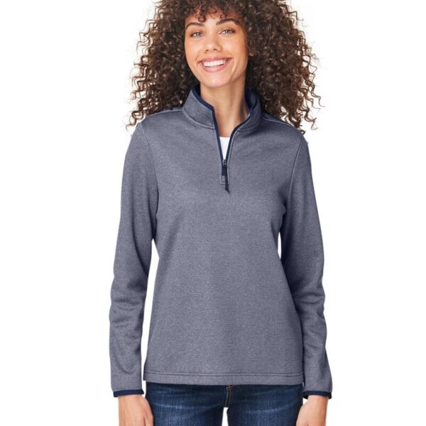 Core 365 Women's Venture Heathered Stripe Quarter-Zip Pullover CE73W Women's Venture Heathered Stripe Quarter-Zip Pullover Thumbnail