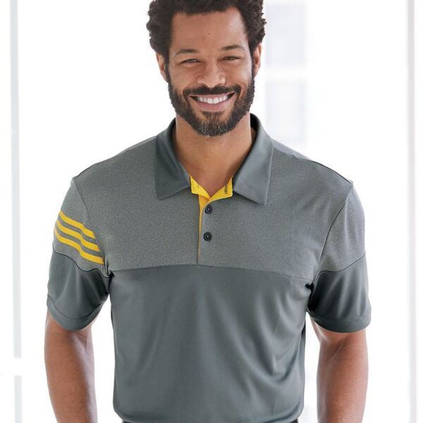 Adidas Men's Heathered 3-Stripes Colorblocked Polo A213 Men's Heathered 3-Stripes Colorblocked Polo Thumbnail